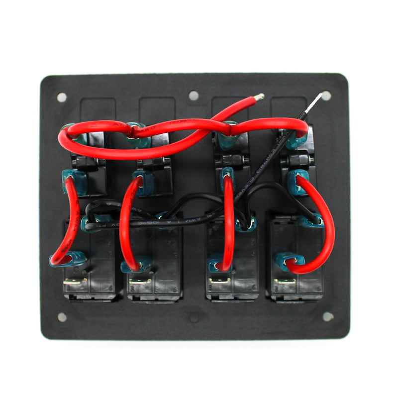 Marine / Boat Black 4-Gang Splashproof DC Distribution Switch Panel ...