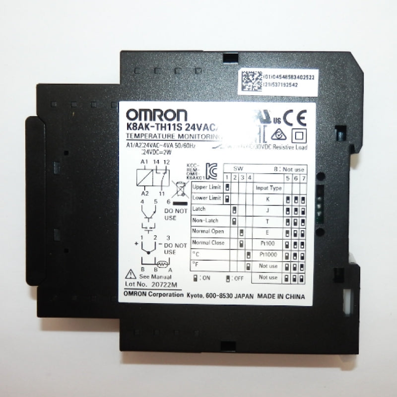 Omron 5A 250V K8AK Series Temperature Monitoring Relay K8AK-TH11S 24VAC/DC