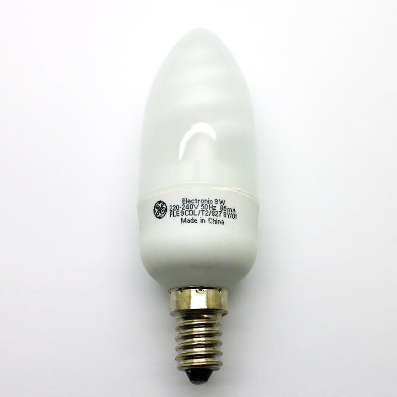 2 Pack of GE 9W (38W) 2700K 405 Lumen E14 8000 Hour CFL Candle Lamp 33757
