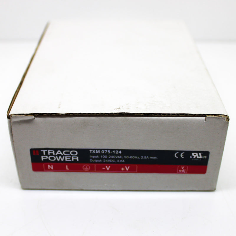 Traco Power 24VDC 3.2A 76.8W Enclosed AC-DC Power Supply TXM 075-124