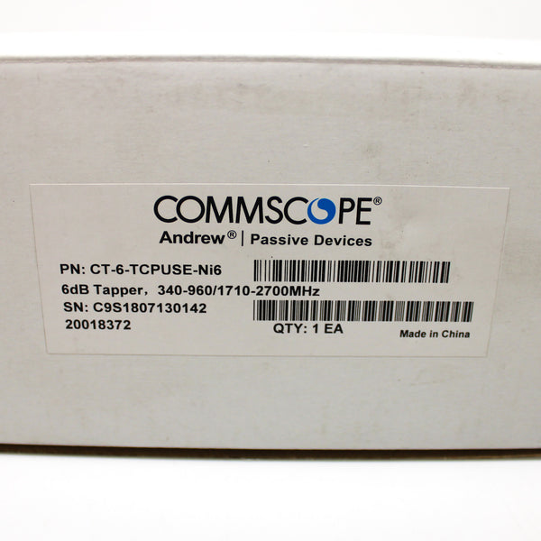 CommScope 340-960/1710-2700Mhz N Female Termination 6dB Tapper CT-6-TCPUSE-Ni6