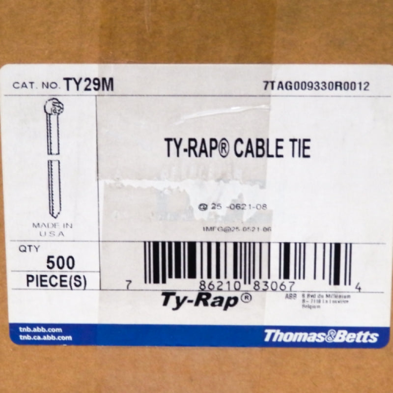 Pack of 500 Thomas & Betts Ty-Rap Series Natural Nylon 6.6, 30"L Cable Tie TY29M