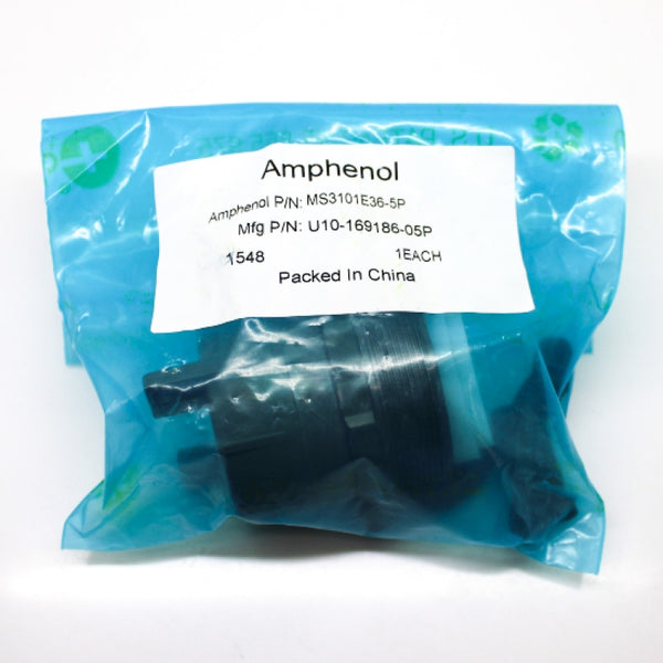 Amphenol 4-POS Circular Connector Receptacle Solder Cups Male Pins MS3101E36-5P