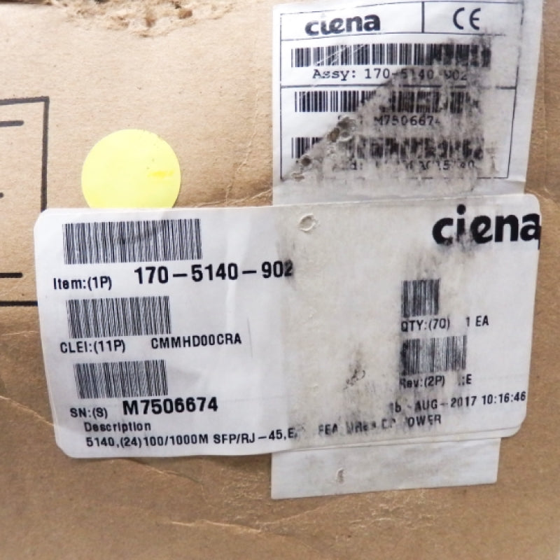 Ciena 24-SFP Port Service Aggregation Switch Model: 170-5140-902 CN5140