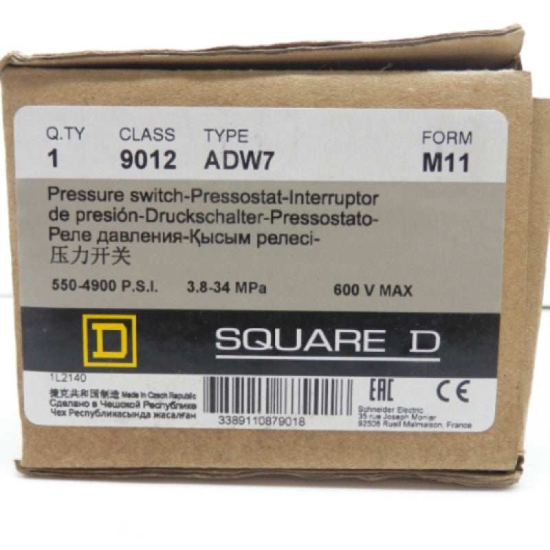 Square D 600V Pressure Switch ADW 340 Bar ADW7M119012