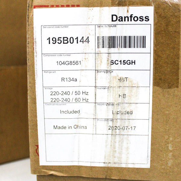 Danfoss 195B0144 KIT SC15GHX 240-240V 50-60Hz R134A Compressor