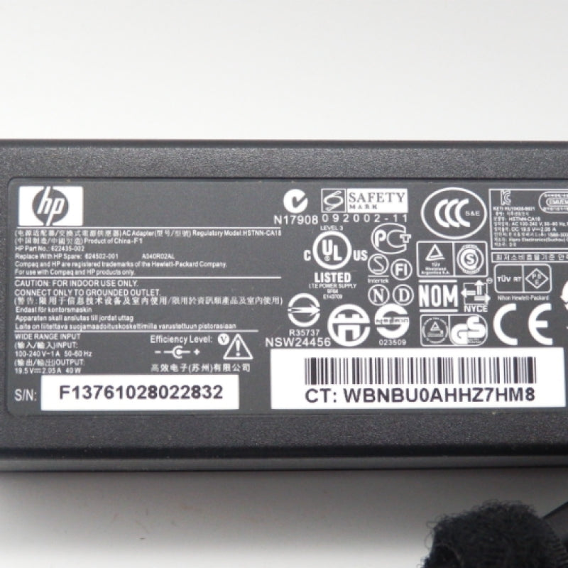 HP 624502-001 Mini 40W 19.5V AC Adapter 622435-002