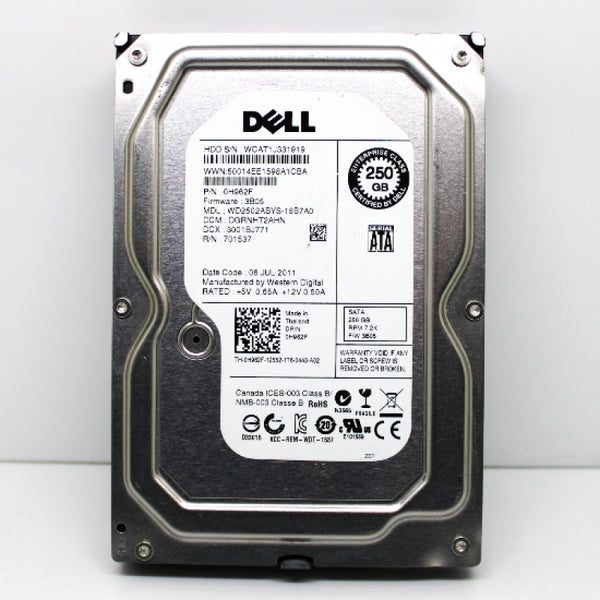 Dell 0H962F 250GB 7200RPM SATA 3.5" Hard Drive WD2502ABYS-18B7A0
