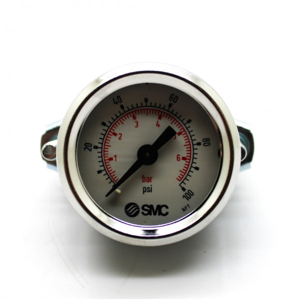 SMC Corporation 1.5" 100PSI/BAR 1.8" NPT Pressure Gauge K40P-BP0.7-N01MS-C