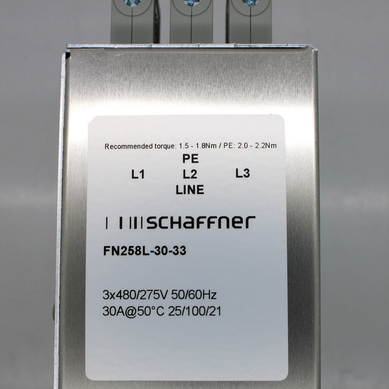 Schaffner 3-Phase 30A Book Style EMC-RFI Filter FN258L-30-33