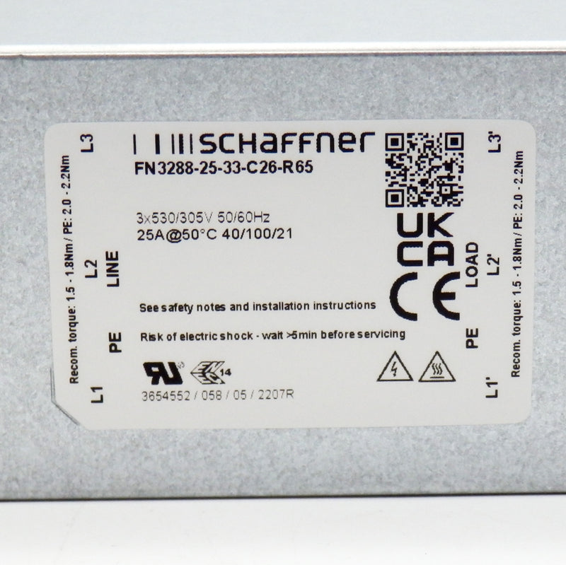 Schaffner 3 Phase EMC/RFI Slim Book Style Filter FN3288-25-33-C26-R65