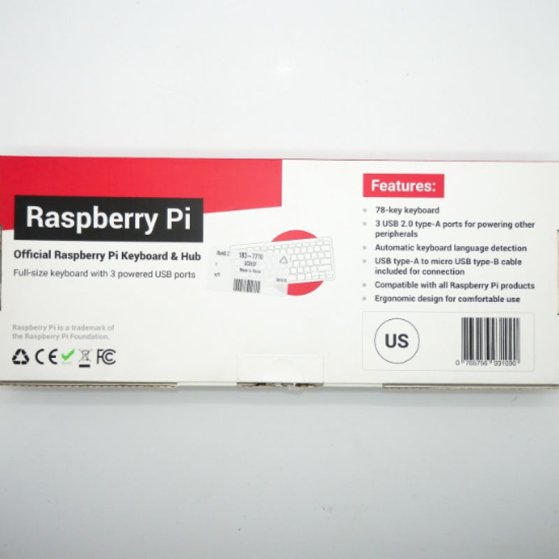 Raspberry Pi 78-Key Red Keyboard RPI-KYB (US) RED SC0167 – Primelec