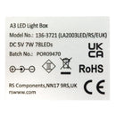 RS Pro A3 LED Dimmable LightBox 1363721