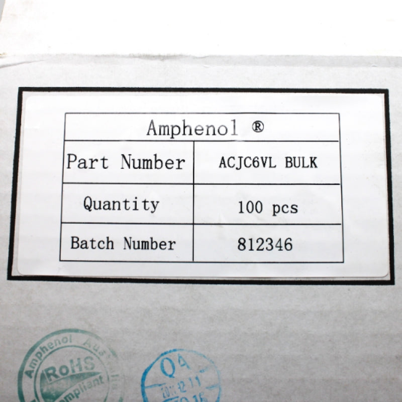 Amphenol Non Switching XLR Grounded 1/4" 3-Pole XLR Connector ACJC6VL BULK