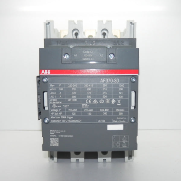 ABB 3-Pole 350HP 600VAC Contactor AF370-30-11-13