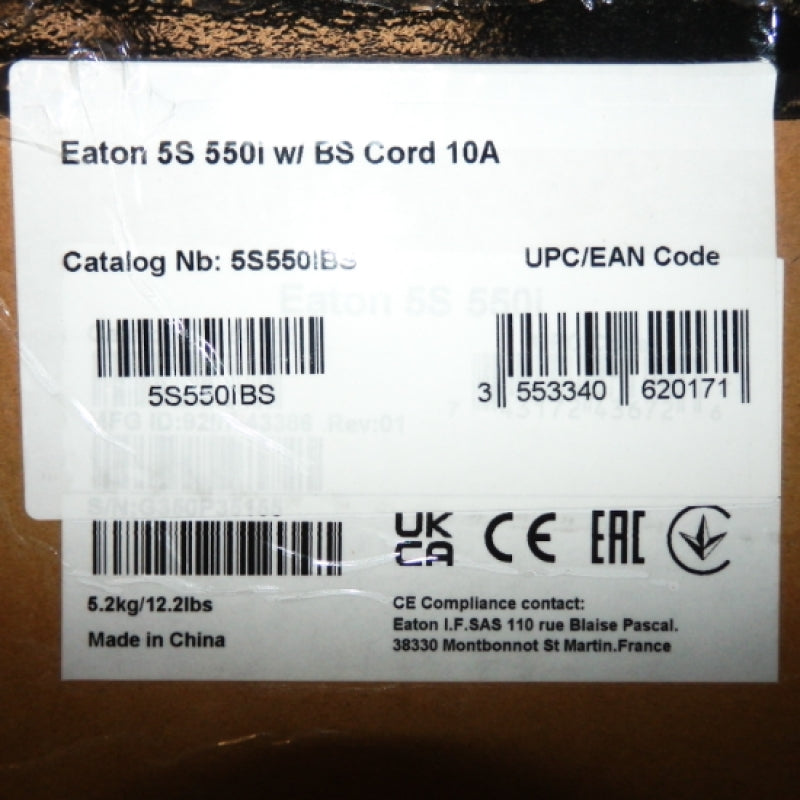Eaton 5S550IBS 5S 330 W 230V Uninterruptable Power Supply