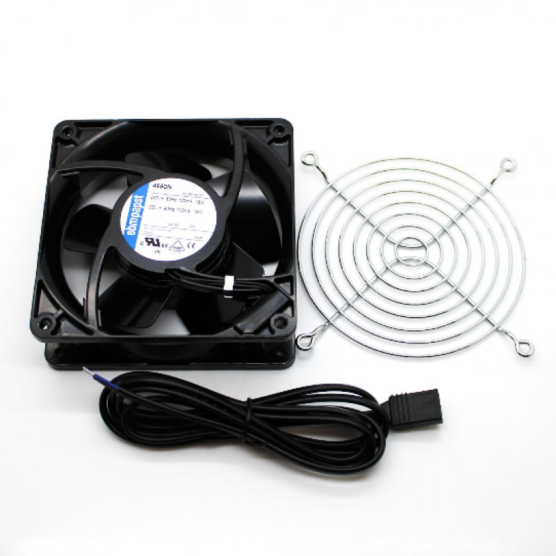 EBM-Papst 230VAC 119x119x38mm AC Fan Kit w/ Guard and Cord 4650N-KR0