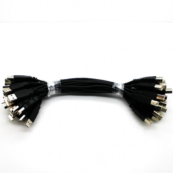25 Pack of 1FT Black USB 2.0 A to B Cables