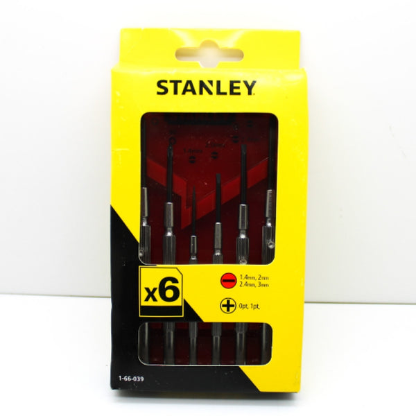 Stanley 6-Piece Precision Screwdriver Set Phillips 1.4, 2, 2.4, 3 mm 1-66-039
