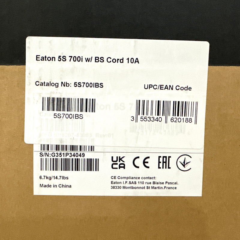 Eaton 5S 700i 10A 700VA 420W UPS w/ BS Cord 5S700IBS