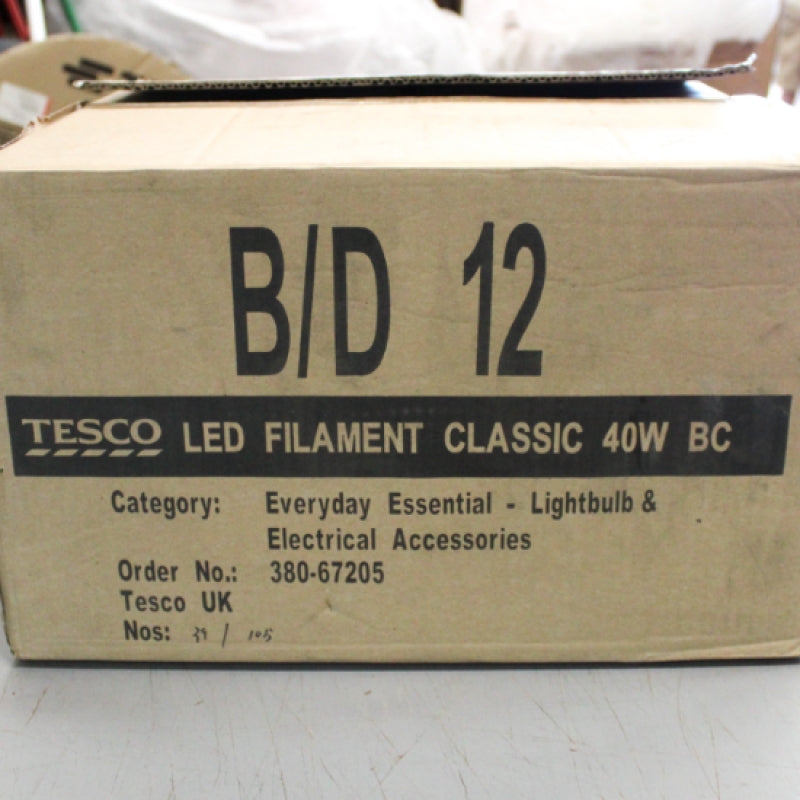 6 Pack of Tesco LED Filament Classic 40W BC Warm White