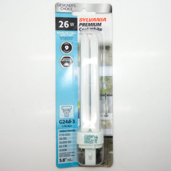 Sylvania 26W DULUX D Series G24D-3 2-Pin Base Compact Fluorescent Lamp 20481