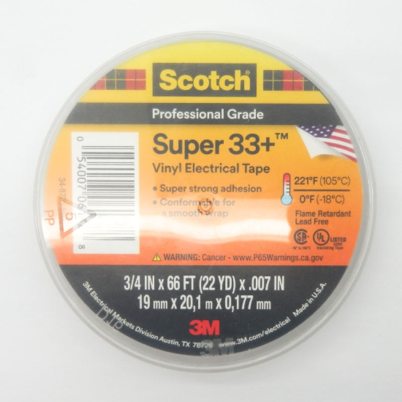 Scotch Super 33+ Series Electrical Tape 33+SUPER-3/4X66FT