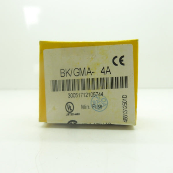 Bussmann 4A 125V Miniature Fast Acting Fuse BK/GMA-4A