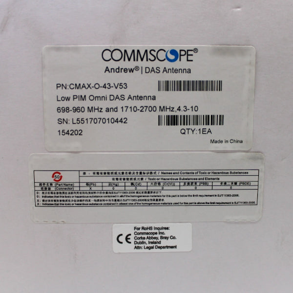 CommScope Cell-Max Low PIM Omni In-building Antenna CMAX-O-43-V53