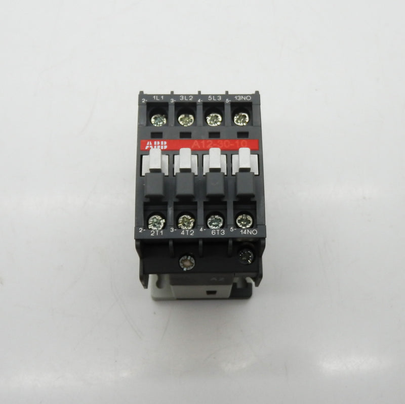 ABB AC Non-Reversing 120V 60Hz IEC Contactor A-Series With CA5 Contact Block A12-30-10-84