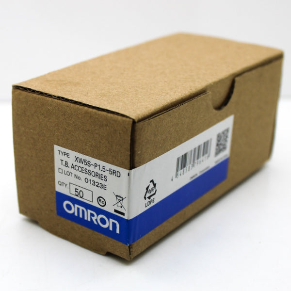 50 Pack of Omron 1.5mm 5-P Red DIN Track Push-in Terminal Blocks XW5S-P1.5-5RD