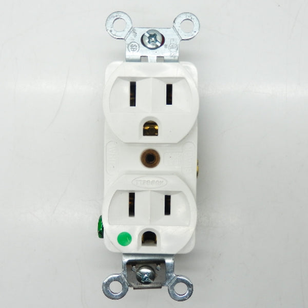 Hubbell 15A 125V 5-15R NEMA White Duplex Receptacle HBL8200HW