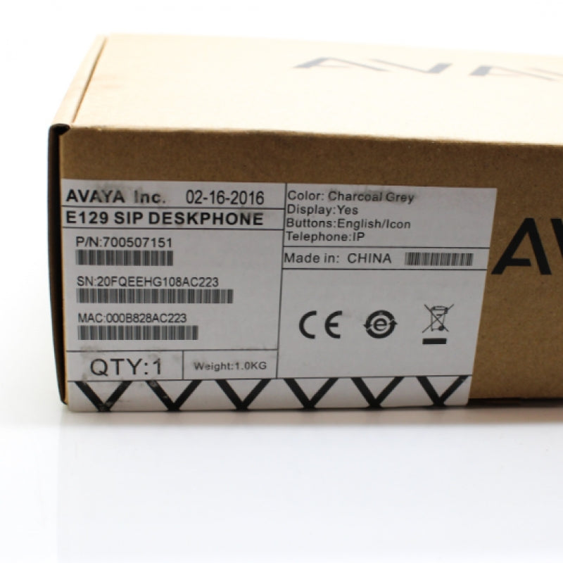 NEW Avaya E129 SIP Deskphone Charcoal Gray 700507151