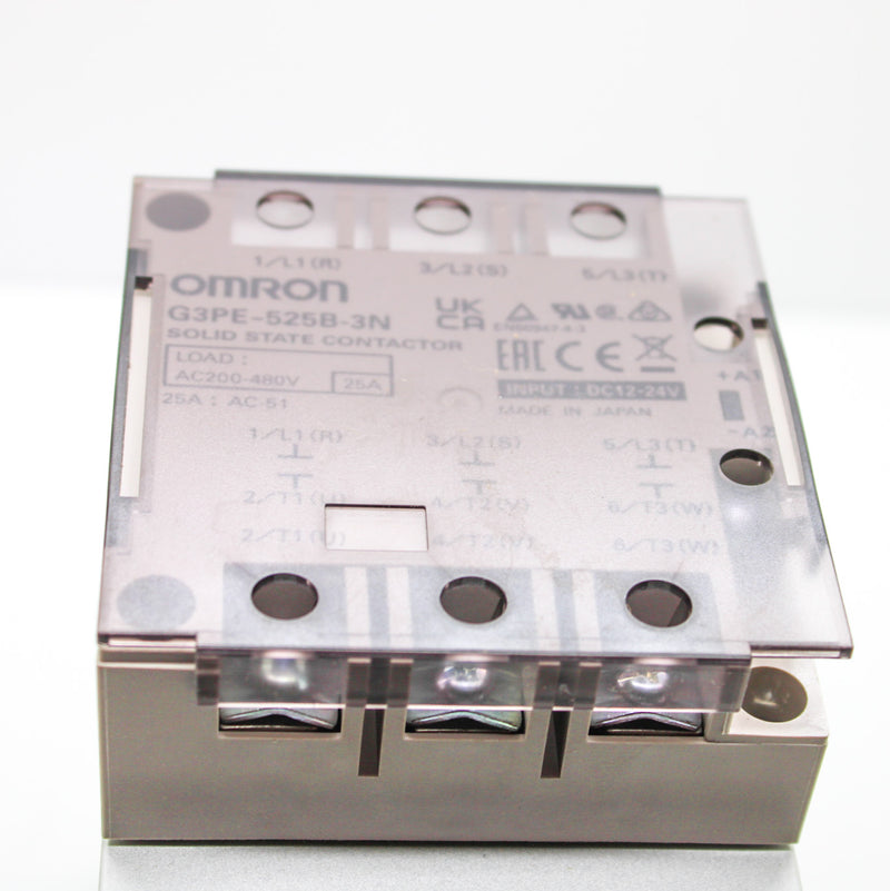 Omron 25A 3-PHS SSR DIN MT3 PL480 Solid Slate Relay G3PE-525B-3N DC12-24