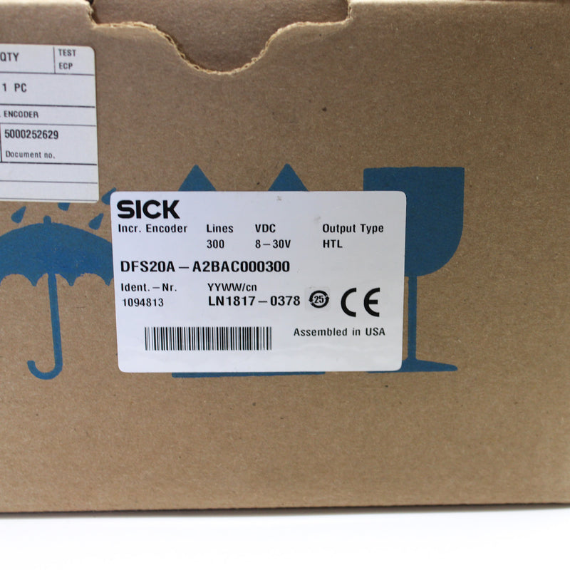 SICK 2" Flange 3/8" Sol Shaft 300PPR HTL Incremental Encoder DFS20A-A2BAC000300