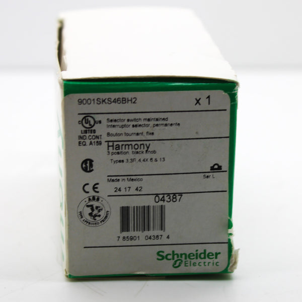 Schneider Electric 3 Position Selector Switch Head 9001SKS46BH2