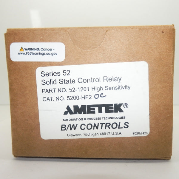 B/W Controls 52 Series Solid State Control Relay 5200-HF2