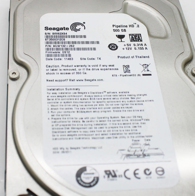 Seagate Pipeline HD 500GB 8MB Cache 2.5" Internal Hard Drive 9GW132-262