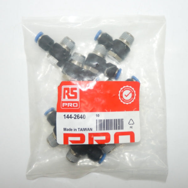 Pack of 10 RS Pro Pneumatic Threaded-to-Tube Banjo Adapter Male 1442640