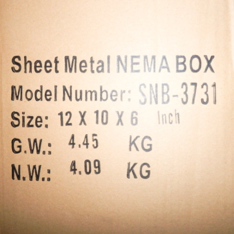 Bud Industries 11.81x9.84x5.91 NEMA 4X IP66 Steel Junction Box SNB-3731