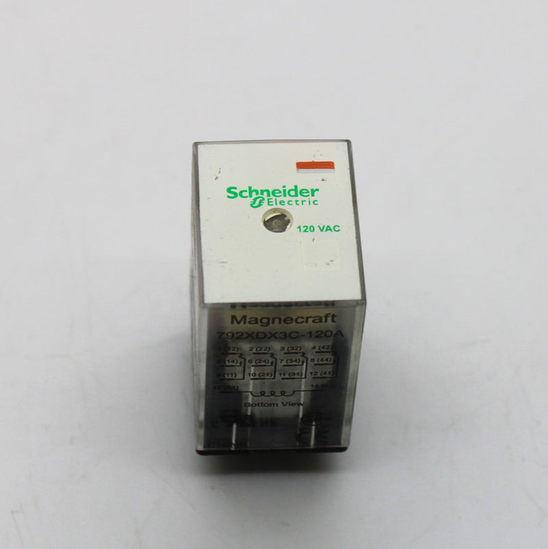 Schneider Electric 4PDT 120AC 3A 300V General Purpose Relay 792XDX3C-120A