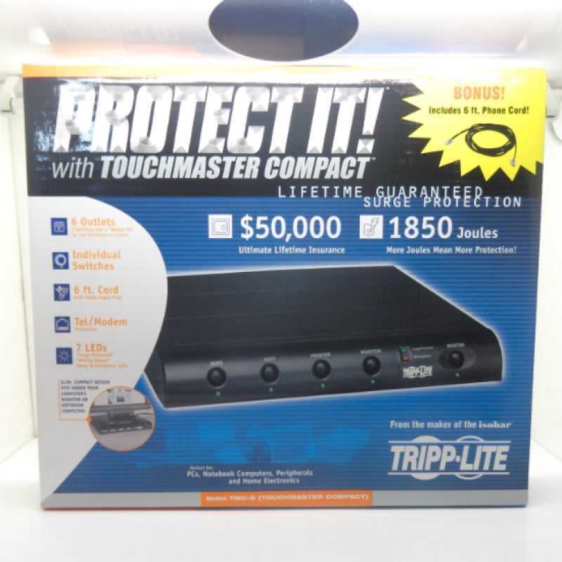 Tripp Lite TouchMaster 6-Outlet Under-Monitor Surge Protector TMC-6