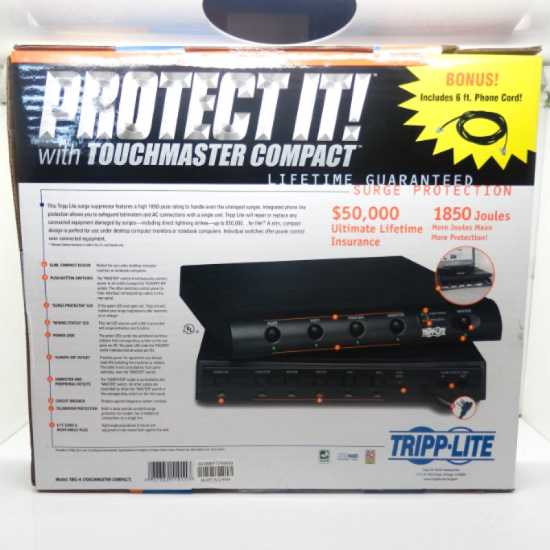 Tripp Lite TouchMaster 6-Outlet Under-Monitor Surge Protector TMC-6