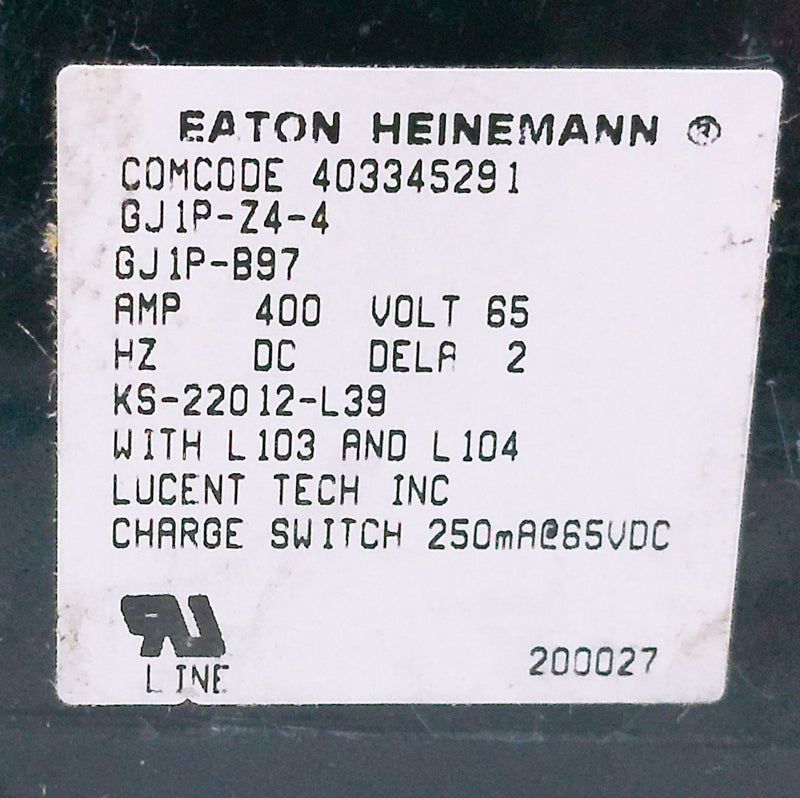 Eaton Heinemann 400A 25mV 2 Pole Breaker KS-22012-L39