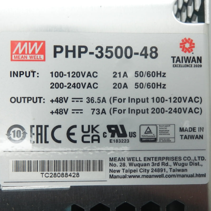 Mean Well 3500W Enclosed Power Supply PHP-3500-48