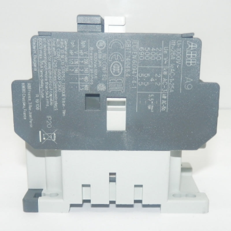 ABB 9A 3-Pole Contactor 1SBL141001R8301 A9-30-01-83