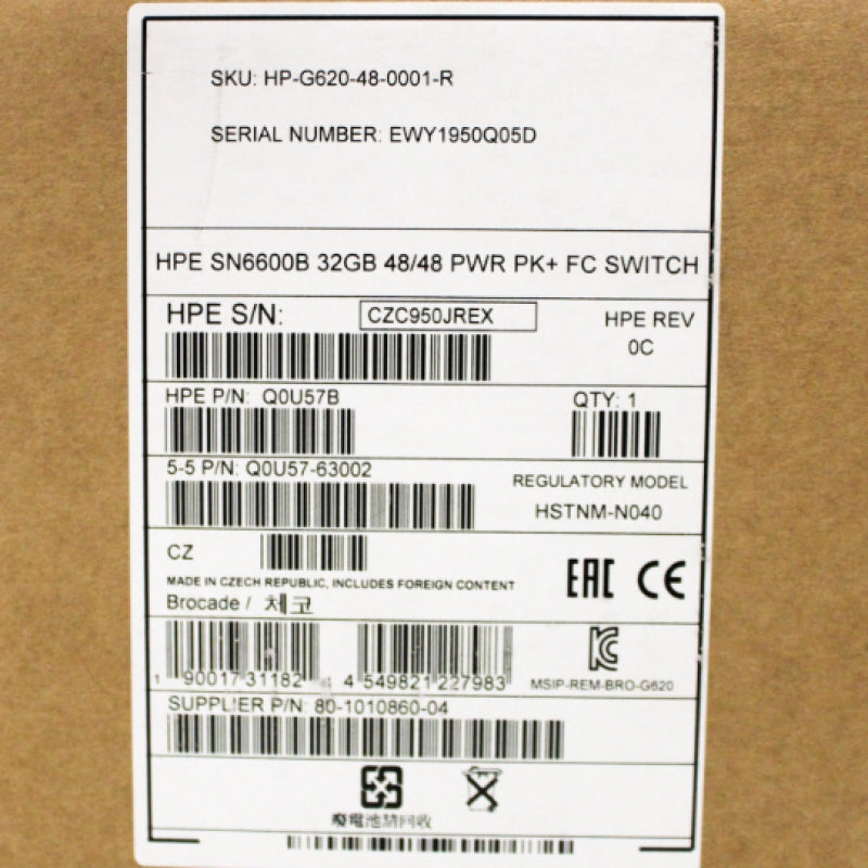 HPE SN6600B 32GB 48/48 Power Pack Fibre Channel Switch Q0U57B