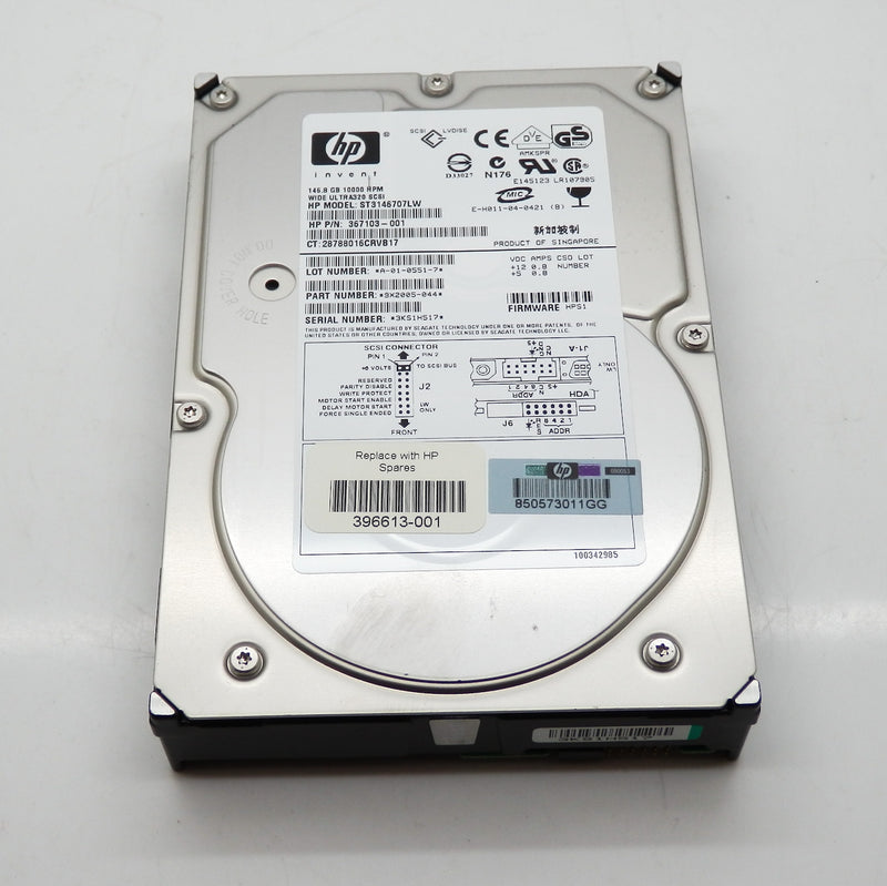 HP 146GB 10000RPM Ultra320 SCSI LVD 68-Pin 3.5" Hard Drive 367103-001