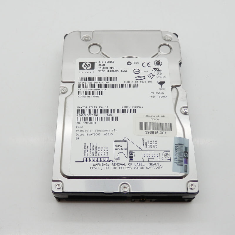 HP 36.4GB 15000RPM Ultra320 SCSI 8MB Cache LVD 68-Pin 3.5" Hard Drive 364327-001