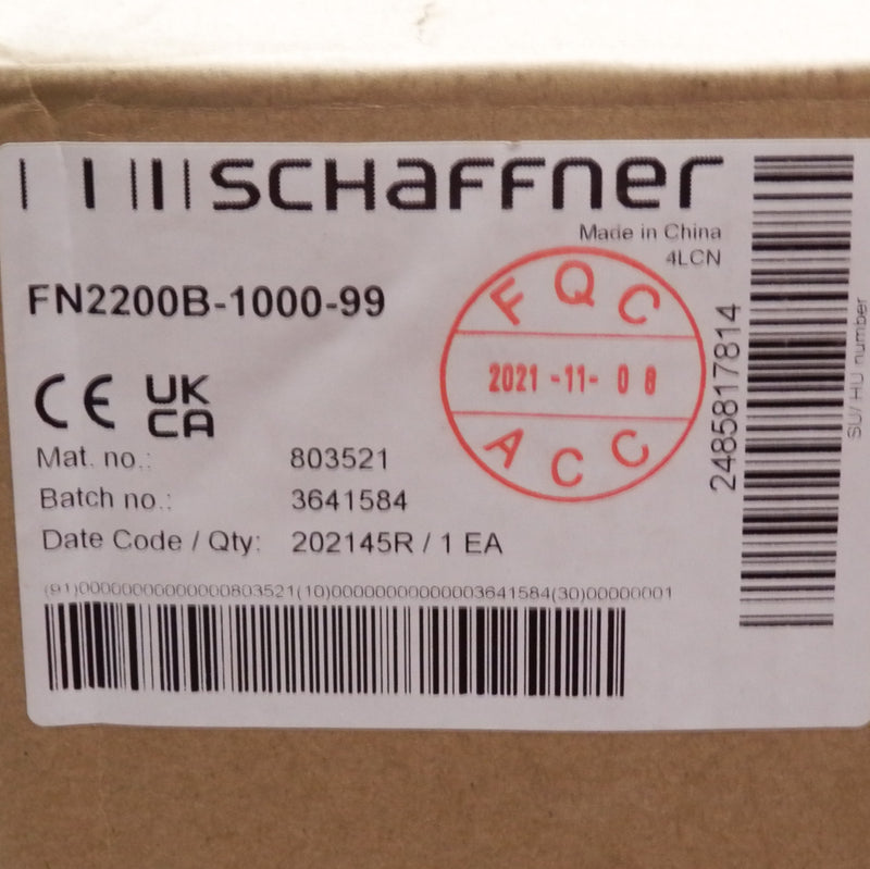 Schaffner 1200VDC 1KA Chassis Mount Line Power Line Filter FN2200B-1000-99